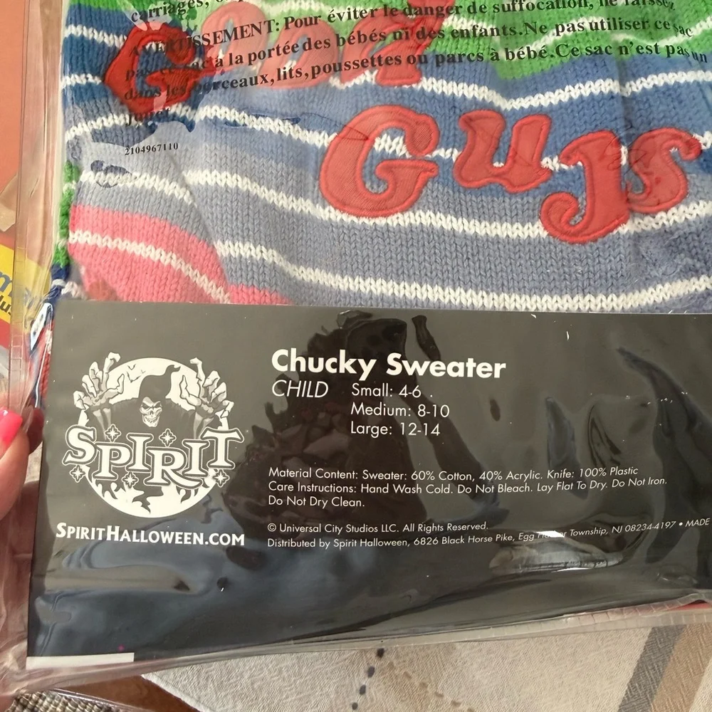 Spirit Chucky Sweater - Red, Green, Blue, White, Purple - Picture 3 of 3